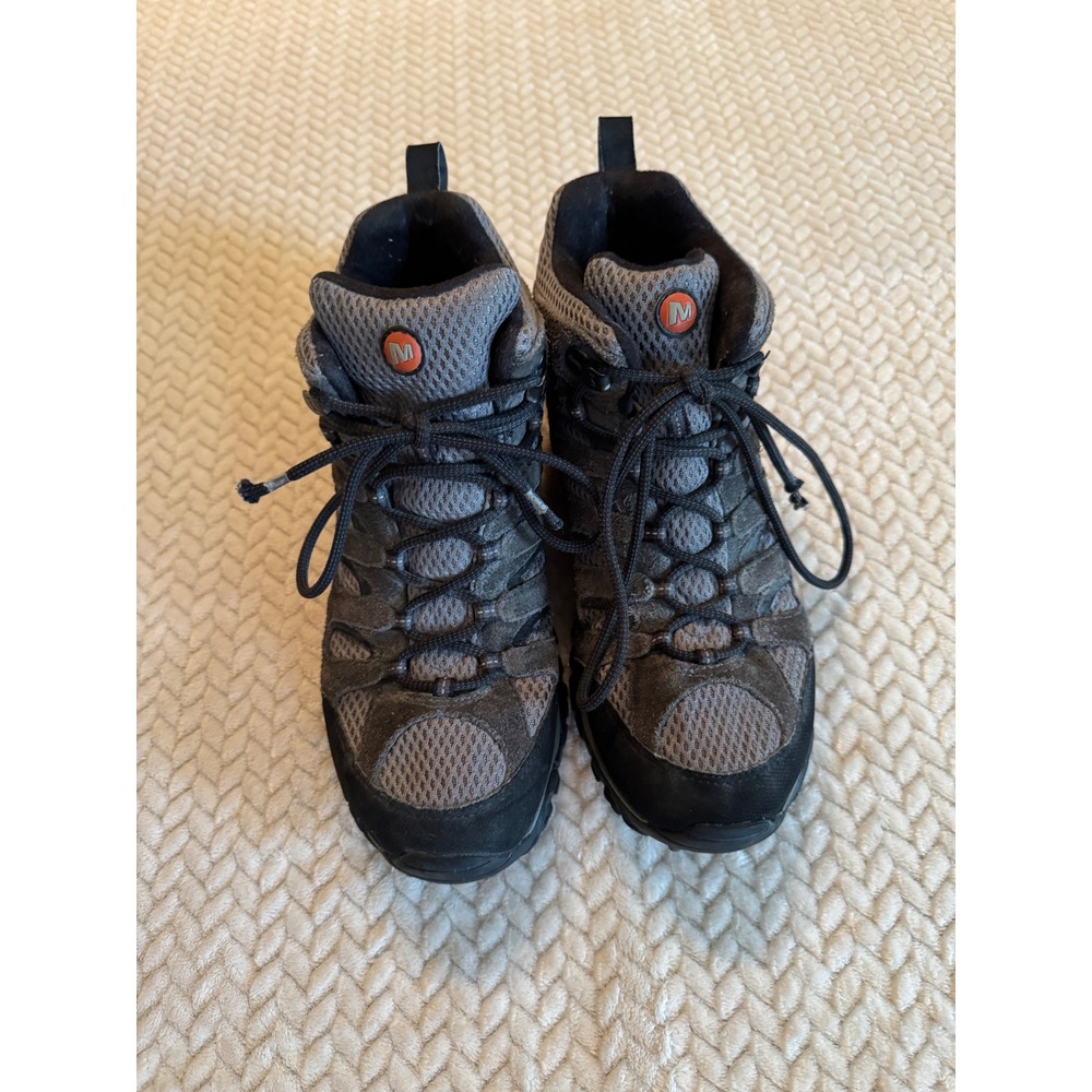 Merrell Moab Mid Waterproof Hiking Boots Mens 8.5 Grey Beluga J88631 Vibram